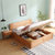 恒兴达 白橡木全实木床1.5现代简约日式北欧白橡木主卧双人床粗腿1.8米原木家具(1.5*2米气压高箱款 床+床头柜*1)