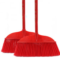 塑料扫把家用单个硬毛木柄工厂物业庭院扫地扫帚清洁工具扫把包邮(硬丝不开绒2把装（303Ax2） 默认版本)