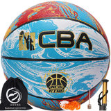 CBA传奇PU篮球涂鸦系列 7号比赛蓝球室内外通用 CA731 白黄(白色)