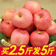 好果天天新鲜苹果水果山东烟台栖霞红富士生鲜大平果2.5斤送2.5斤