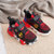 男童鞋春季新款飞织透气儿童运动鞋中大童休闲鞋防滑耐磨(33 黑红)