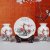 御雕坊 景德镇陶瓷器 现代时尚家居装饰品 花瓶花盘三件套工艺礼品摆件(三月牡丹)