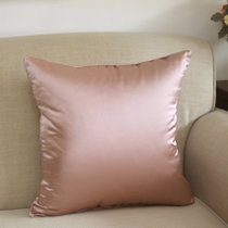 欧式纯色仿真丝绸沙发抱枕/靠垫套/床头办公靠枕 满额包邮(粉紫)