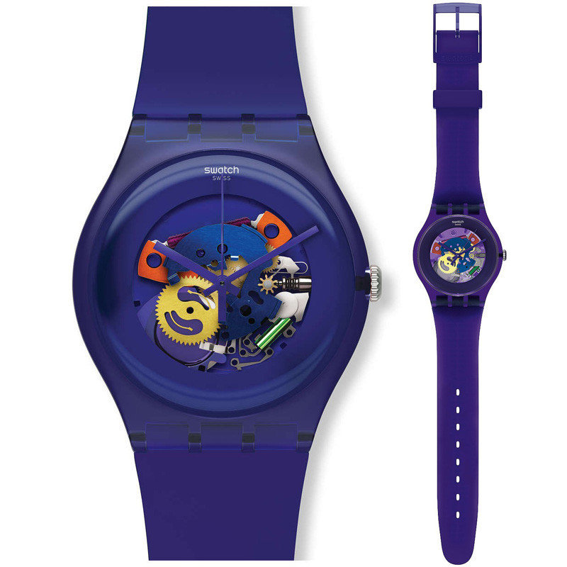 品牌表透视紫suov100图片】专柜*斯沃琪swatch男女手表原创镂空suob