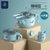 儿童餐具婴儿碗勺套装 宝宝辅食碗注水保温碗吸盘碗7xy(珊瑚蓝-6件套礼盒装（碗+叉+勺+B)