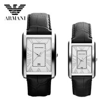 Armani/阿玛尼手表 皮革情侣男女对表石英表日历 AR9102(AR9102女)(情侣对表AR9102  AR9012)