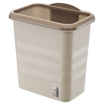 厨房壁挂式分类垃圾桶加厚塑料橱柜垃圾筒家用无盖可悬挂式收纳桶(加深款咖色 默认版本)