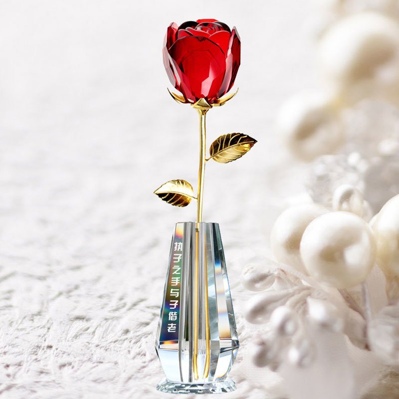 礼无忧 diy定制爱情水晶玫瑰 七夕情人节礼物 生日礼物 送女友女生