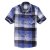 男士新款英伦时尚休闲修身纯棉短袖格子衬衫3291502(钻兰 XXL)