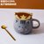 可爱猫咪马克杯卡通陶瓷杯子情侣男女水杯咖啡杯带盖勺早餐牛奶杯(208皇冠猫灰色（泡沫装）)