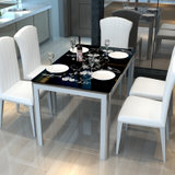 第六日 简约现代不锈钢餐桌椅组合 钢化玻璃长方形餐桌台(单个餐桌)