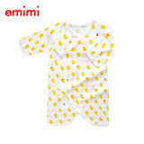 emimi 爱米米 日本制造 婴儿新生儿纯棉哈衣连体服 0-3个月 3-6个月(新生儿（0-3个月） 黄色鸭鸭连体衣)