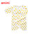 emimi 爱米米 日本制造 婴儿新生儿纯棉哈衣连体服 0-3个月 3-6个月(3-6个月 黄色鸭鸭连体衣)