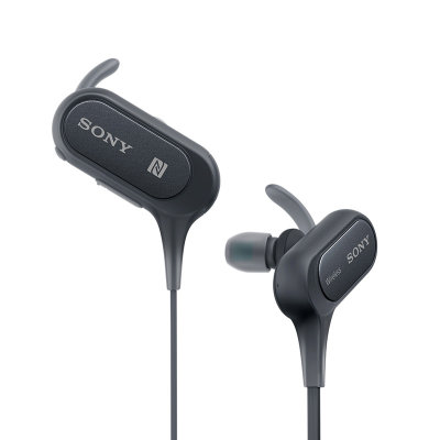 Sony/索尼 MDR-XB50BS 无线蓝牙运动耳机入耳后挂式防水手线线控(黑色)
