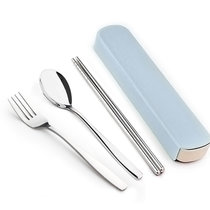 卡凡洛(Kaflo)不锈钢便携餐具套装筷子便携套装叉子勺子筷子盒学生户外旅行出差(3件套)