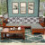 木巴沙发SF031现代中式实木沙发组合新西兰松木客厅家具小户型转角贵妃座(浅棕色SF034)