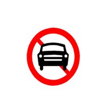 俊采云JCY-71交通标志牌道路标示牌反光道路安全指示牌警示牌小区物业工厂告示牌禁止机动车通行 直径60cm（单位：个）(中国红 JCY-71)