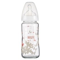 (真快乐自营)NUK宽口径耐高温玻璃彩色奶瓶40.745.706
