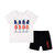 2021夏季新款儿童短袖短裤两件套男童套装女宝宝T恤套装(110cm 白色817)