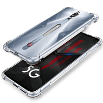 努比亚 红魔5s手机壳 红魔5S手机套 保护壳 透明硅胶软壳全包防摔气囊保护套+钢化膜