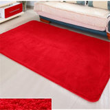 艾虎高毛羊羔绒地垫卧室房间床边客厅沙发茶几地毯(红色 1.4*2m)