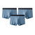 LPCSS品牌男士内裤60S莫代尔时尚纯色透气舒适夏季薄款四角平角裤(锆蓝+锆蓝+锆蓝 XL)