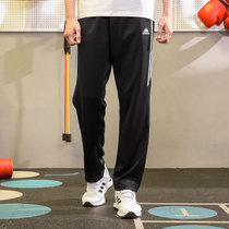 adidas阿迪达斯运动裤男士长裤 阿迪夏季直筒裤三条纹休闲裤跑步健身训练长裤 TR50P-BW(黑色 3XL)