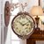 宝丽欧式双面挂钟客厅创意艺术两面装饰实木现代壁钟表静音大挂表(20英寸（直径50.5厘米） 918中号棕色)