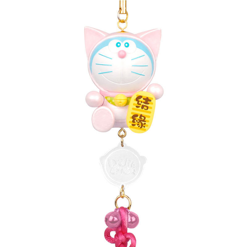 动漫玩具动漫二次元哆啦a梦车载铃铛挂饰叮当猫结缘款小挂件粉色返回