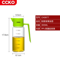 CCKO自动开合油壶油罐厨房家用油壶酱油瓶玻璃防漏酱油醋调料醋壶欧式CK9977(300ml高硼硅玻璃油壶（绿色GN）)