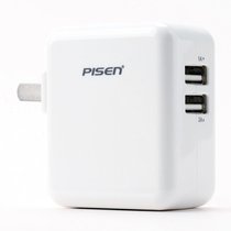 品胜双USB充电头5v 2.4A适用于三星note3 s4苹果ipad手机平板充电器(白色)