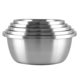 富尔兴金尊304不锈钢盆子加厚加深大调料缸圆形汤盆打蛋洗菜盆和面盆 18cm