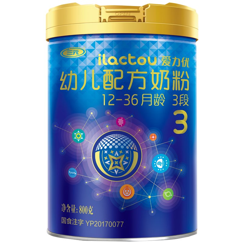 三元蓝标爱力优3段800g6罐幼儿配方奶粉三段1236个月