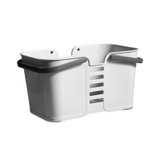 JM塑料带手提浴室杂物收纳筐洗漱篮(白色 2个装)