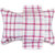 三利 纯棉纱布格纹系列枕巾一对 AB版正反两用 柔软舒适透气(茜色)