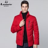 冬季新款男式羽绒服加厚中青年短款立领纯色保暖羽绒服男商务外套88003(红色 M/170)