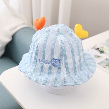 Suntek婴儿帽子春秋夏季薄款网女宝宝遮阳帽男儿童防晒太阳帽幼儿渔夫帽 54cm 4 10岁 全网smile桃心 蓝色 图片价格品牌报价 国美