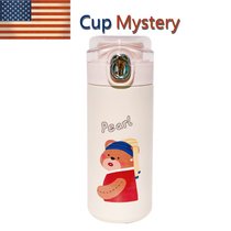 美国cup mystery卡通可爱半透明杯盖弹盖304不锈钢保温杯(墨绿色 进口304不锈钢保温杯)