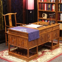 1米6实木办公桌椅组合中式古典南榆木写字台大班桌电脑桌(1米6办公桌 单桌)