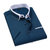 传奇保罗格子短袖衬衫男商务休闲正装2021夏季新款纯棉半袖衬衣（M-5XL）DCZ2306(蓝色 5XL)