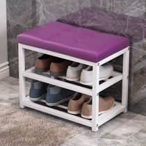 SKYMI北欧家用门口进门换鞋凳鞋架凳子多层换鞋凳可坐换鞋凳(紫色PU 50款)