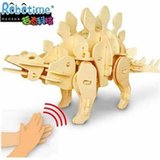 模型玩具 若态科技 电动拼装恐龙机器人玩具 声控小剑龙D440
