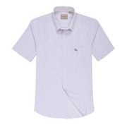 帛利（Baneberry）新款商务条纹莫代尔短袖衬衫11(紫条 40)