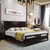 银卧新中式实木床1.8米双人床现代简约1.5米单人轻奢软靠婚床卧室家具(定金单拍不发货)