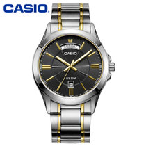 卡西欧casio男表 休闲简约石英腕表钢带男士手表(MTP-1381G-1A)