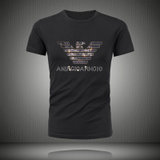 欧洲站美杜莎夏季2020新款潮流牌男士丝光棉烫钻短袖T恤大码体恤4.(2XL 黑)