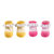 丽婴房 2双装新生儿袜子女宝宝花边袜子婴儿袜婴儿配饰A2B1200302(0-3个月 粉红+黄色)