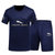 凯仕达夏季新款男士潮流运动套装时尚休闲短袖两件套TZ-801-810(TZ-810深蓝 4XL)