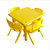 京好 孩童学习桌椅 幼儿园课桌套装 宝宝写字桌子套装升降餐桌B28(黄色方桌 可以升降)第2张高清大图