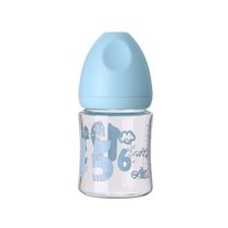 日康奶瓶宽口径新生儿奶瓶硼硅宽口玻璃奶瓶防爆防摔母婴用品孕婴 颜色随机(140无护垫(3051))